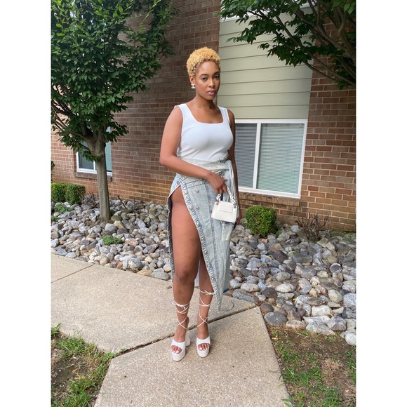 Denim Maxi Skirt - Picture 3 of 10